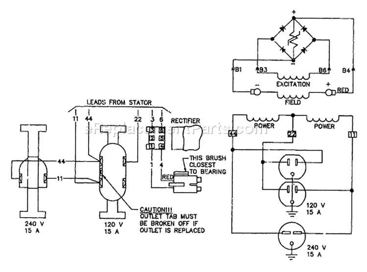 Page D Diagram and Parts List for 8871-0  Briggs and Stratton Generator